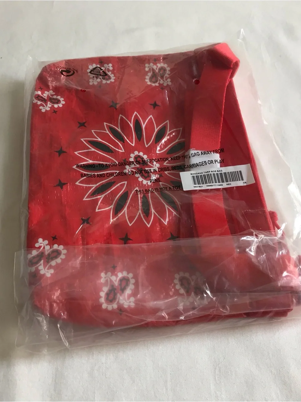 Supreme Bandana Tarp Side Bag Red Unisex SS21 New